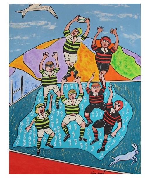 ARNOUIL Alain - Rugby poétique (tableau, Acrylique / toile) pas cheres