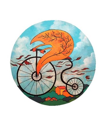 DESCHAMPS-KUS Jocelyne - Feuille à bicyclette (tableau, Acrylique/toile) 50-70% off 