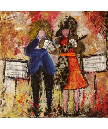 GUERRY Christiane - Couple de violonistes (tableau, Acrylique  / toile) Venez découvrir notre 