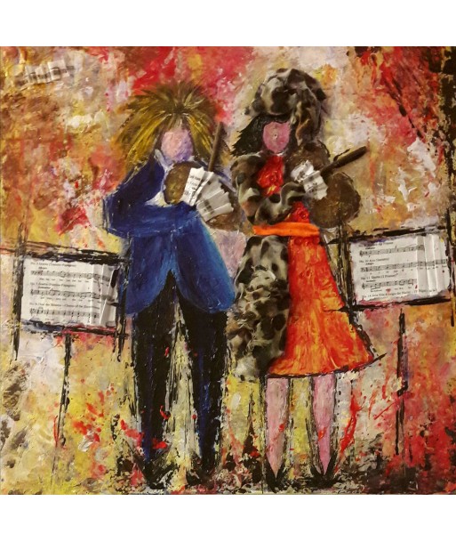 GUERRY Christiane - Couple de violonistes (tableau, Acrylique  / toile) Venez découvrir notre 