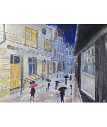 COLOMÈS Didier : Soir de pluie dans le Marais (tableau, Acrylique / toile) les muscles