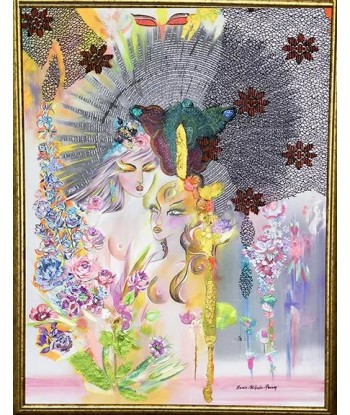 PERRIN Marie-Paskale - Bain de fleurs (tableau, Acrylique / toile) vente chaude votre 