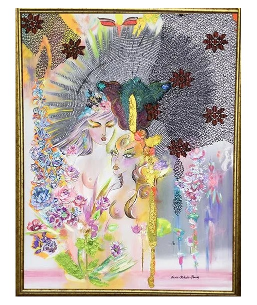 PERRIN Marie-Paskale - Bain de fleurs (tableau, Acrylique / toile) vente chaude votre 